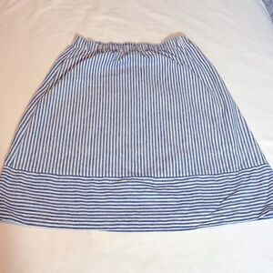 J. Crew Striped Blue and White Cotton Skirt S